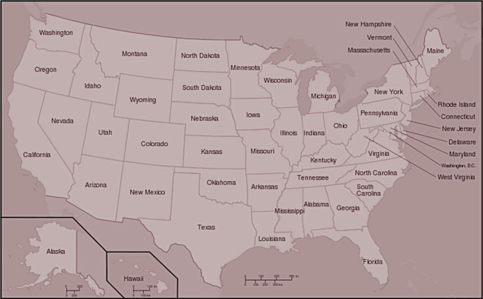 USA Map with states